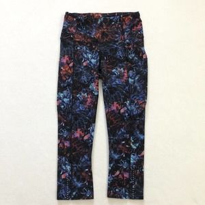 Lululemon Women Neon Blossom Multi Print 19" Fast Free Crop II Nulux Pant 4